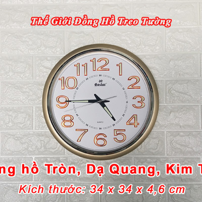 Đồng Hồ Cao Cấp KIM TRÔI EASTAR DẠ QUANG Tròn Cổ Điển - Máy Nhật Kim Trôi Êm ái, Không Gây Tiếng Động - Tặng Pin Maxell - BH 1 Năm