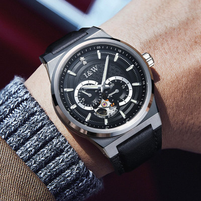 Đồng hồ nam chính hãng IW CARNIVAL IW680G-1 Kính sapphire ,chống xước ,Chống nước 50m ,Bảo hành 24 tháng,Máy cơ (Automatic),dây da cao cấp, thiết kế đơn giản dễ đeo