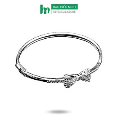 Lắc Tay Nữ Bạc Ta Nơ Xinh Đính Đá CZ Cao Cấp Bạc Hiểu Minh LTU535