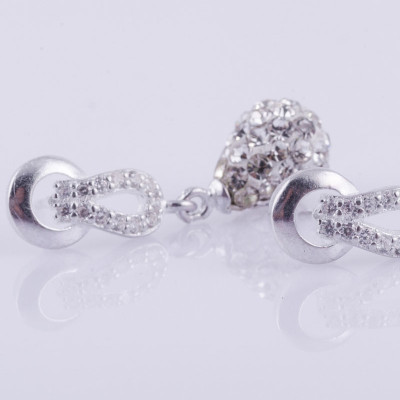 Bông tai bạc nữ S925 Italia Bạc Xinh Huệ Ngân Vô cực bồ công anh ED029