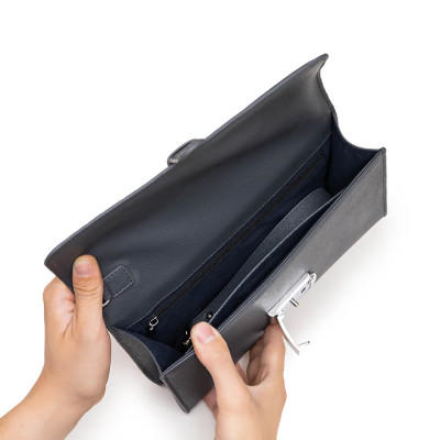 Ví Cầm Tay Công Sở Clutch Nam GENCE HT08 Da Bò Cao Cấp Màu Ghi Xám