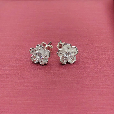 Hoa Tai, Bông Tai Nữ Hoa Anh Đào Bạc S925 Chính Hãng Bạc Hiểu Minh HT369