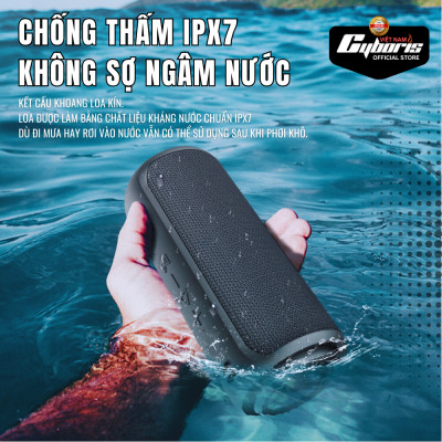 Loa Nghe Nhạc Bluetooth Cyboris S12, Loa siêu Bass, Công suất 30W, Chống nước IPX7, Pin 4000mAh. Hàng Chính Hãng.