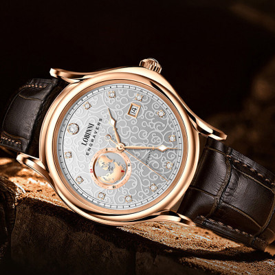 Đồng hồ nam chính hãng LOBINNI L1889-1 Kính sapphire,chống xước,Chống nước,BH 24 tháng,Máy cơ (Automatic) ,dây da xịn