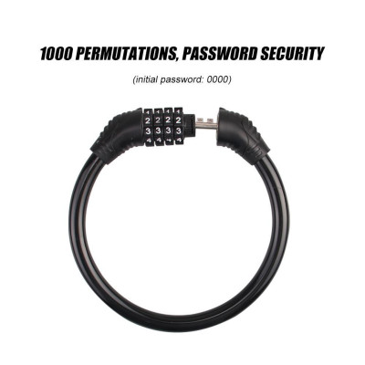 Khóa Xe Đạp 4 Mật Khẩu, Chống Trộm Di Động Vòng Cố Định Phụ Kiện Xe Đạp
