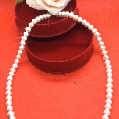 VÒNG CỔ NGỌC TRAI THIÊN NHIÊN NƯỚC NGỌT CAO CẤP-MÃ KTP