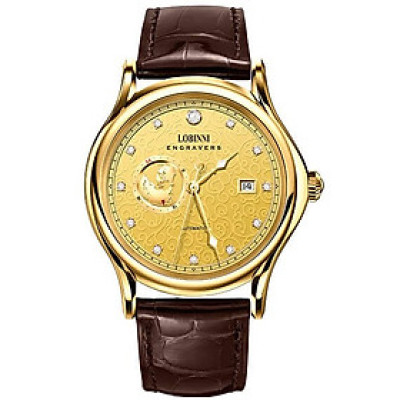 Đồng hồ nam chính hãng LOBINNI L1889-5 Kính sapphire,chống xước,Chống nước,BH 24 tháng,Máy cơ (Automatic) ,dây da xịn