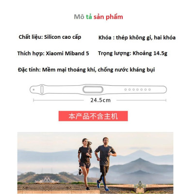 Dây Silicon cao cấp hai khóa nhiều màu sắc dành cho Xiaomi Miband 5 và Miband 6