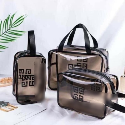 Set 3 túi  xách trong suốt đựng mỹ phẩm du lịch   , chống nước,  thời trang thanh lịch , trẻ trung hiện đại , sang trọng 