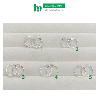 Khuyên Tai Bạc Tròn Chính Hãng Bạc Hiểu Minh HT387