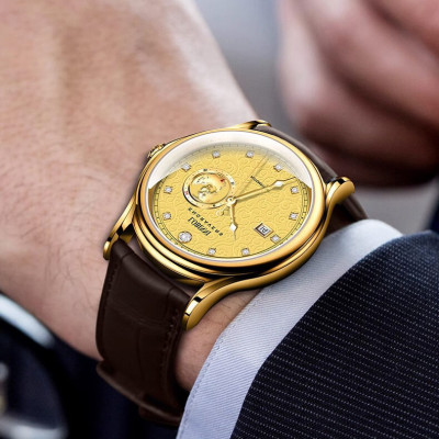 Đồng hồ nam chính hãng LOBINNI L1889-5 Kính sapphire,chống xước,Chống nước,BH 24 tháng,Máy cơ (Automatic) ,dây da xịn