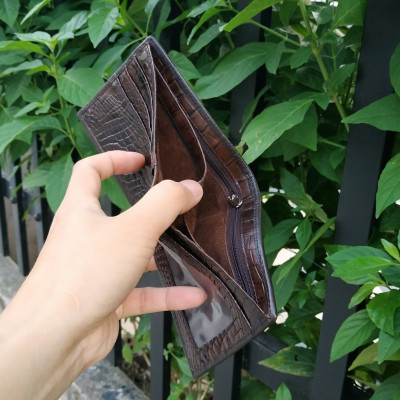 Bóp Da Cá Sấu. [DA BỤNG RẤT MỀM VÀ BỀN] 2 Mặt Đều Được Làm Từ Da Cá Sấu Cao Cấp