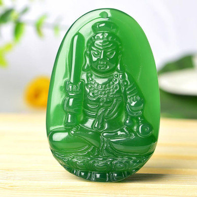 Mặt Phật Bất Động Minh Vương Đá Mã Não Xanh Lá