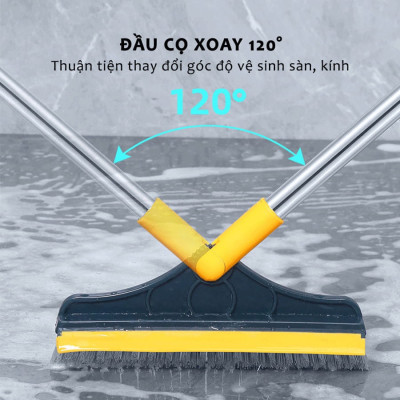 Cây chà sàn nhà tắm, chổi cọ sàn và gạt nước 2 trong 1, cọ sạch khe hẹp và góc tường – dododios Easy ES04