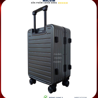 Vali cao cấp Macsim SMLV2230 cỡ 20 inch màu xám/ ghi- Hàng loại 1