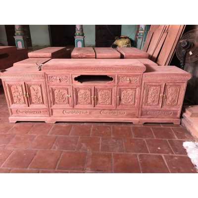 Kệ tivi mõ nồi giữa gỗ hương đá