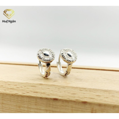 Bông tai bạc Ý 925 Huệ Ngân - Khuyên Vòng Xinh RYE140357
