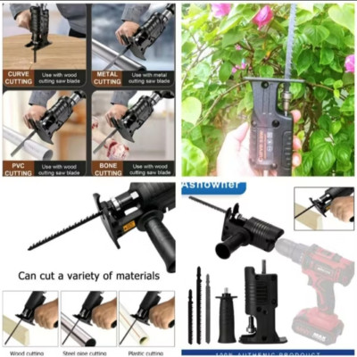 ĐẦU CHUYỂN ĐỔI TỪ MÁY KHOAN THÀNH MÁY CƯA LỘNG ĐA CHỨC NĂNG TẶNG KÈM THEO 3 LƯỠI CƯA