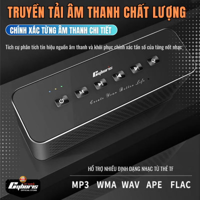 Loa Nghe Nhạc Bluetooth Cyboris T3, Loa siêu Bass Công suất 65W, Chống nước IPX5, Pin 6600mAh. Hàng Chính Hãng