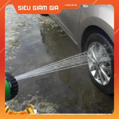 Vòi xịt rửa xe,Vòi phun nước tưới cây tăng áp thông minh 8 chế độ 815498 (cút vàng,nối xanh - dây vàng)