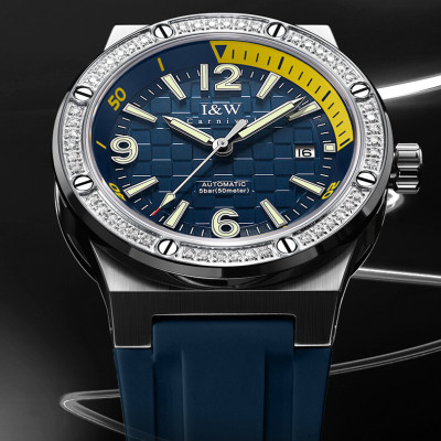 Đồng hồ nam chính hãng IW CARNIVAL IW661G-3 Kính sapphire ,chống xước,Chống nước ,Bảo hành 24 tháng,Máy cơ (Automatic),Dây cao su cao cấp,thiết kế thể thao