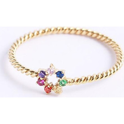 Nhẫn bạc nữ 925 cầu vồng hoa Gix Jewel N59