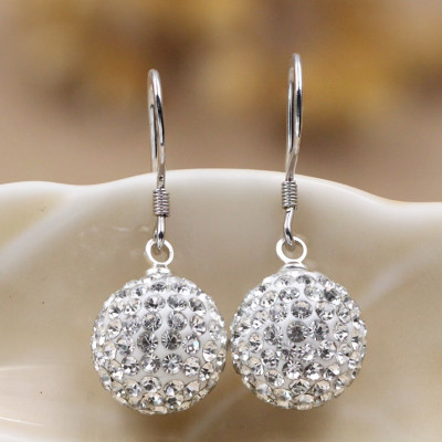 Bông tai bạc nữ trang sức bạc Ý S925 Bạc Xinh Huệ Ngân- Pha lê RYE140773