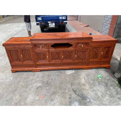 Kệ tivi mõ nồi giữa gỗ hương đá