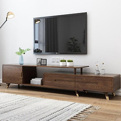 Kệ TV gỗ tự nhiên nguyên khối 180*250cm,kệ tivi gỗ tiện ích sang trọng lux-KTV05