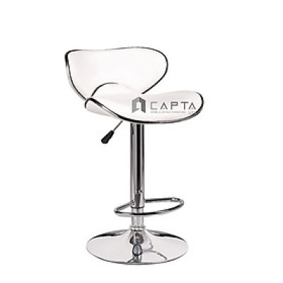 Ghế quầy bar thân nệm con sò đẹp CB2213-P Nội thất Capta nệm PVC nhập khẩu chân thép mạ chrome tăng giảm hcm