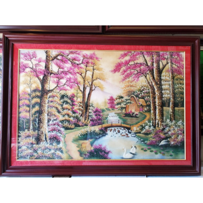 TRANH ĐÁ TỰ NHIÊN- PHONG CẢNH RỪNG THU VÀNG