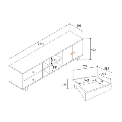 Kệ ti vi đứng gỗ công nghiệp tiện dụng (KTV-06)