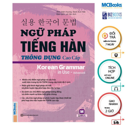 Sách - Ngữ Pháp Tiếng Hàn Thông Dụng - Cao Cấp - Korean Grammar In Use Advanced - MCBooks