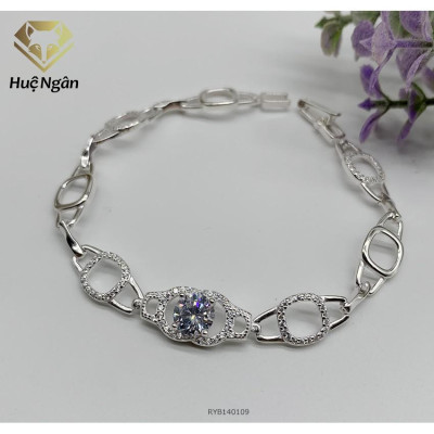 Lắc tay bạc 925 Huệ Ngân - Hình học RYB140109