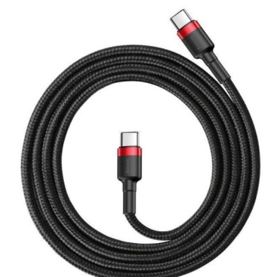 Cáp sạc nhanh 5A/100W Baseus Cafule kết nối Type-C sang Type-C dây tròn siêu bền dài 200CM dành cho Android - Hàng chính hãng