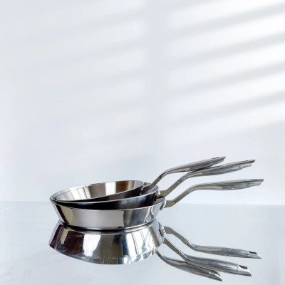 Chảo Cạn Inox 316 Cao Cấp Haatz 3 Lớp Liên Khối, Sử Dụng Mọi Loại Bếp, Hàng Chính Hãng Bảo Hành 5 Năm