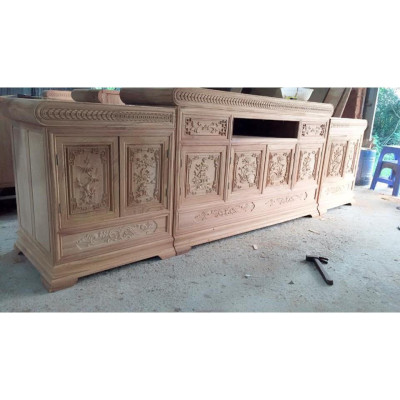 Kệ tivi mõ nồi giữa gỗ hương đá