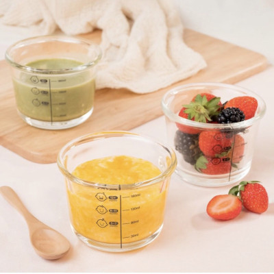 Bộ 3 hộp thủy tinh đựng thức ăn dặm cho bé Lock&Lock 230ml x 3 hộp LLG508S3 - Hàng chính hãng, có vạch chia - JoyMall