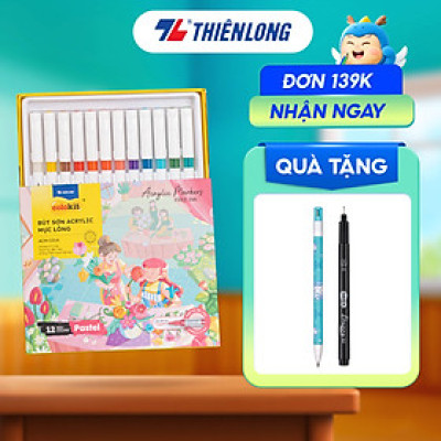 Pastel Acrylic Markers Bút sơn/ Bút lông 12/24/36 màu ThiênLong Colokit - Màu sắc tươi sáng, Mượt tay đều màu