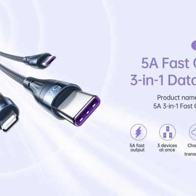 Cáp sạc 3 đầu đa năng 40W Remax RC199th (1.2m) - Hàng chính hãng