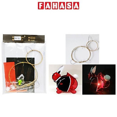 Bộ Nguyên Liệu Làm Lồng Đèn Giấy Kiếng Hình Thú Vinacraft - Thỏ Mặc Vest (Giấy Kiếng Màu Ngẫu Nhiên)