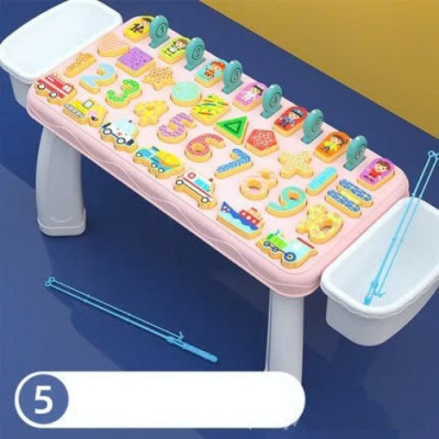 Bộ đồ chơi câu cá, ghép số, ghép chữ Thông minh có xô đựng 5in1 Cao cấp - Hàng chính hãng