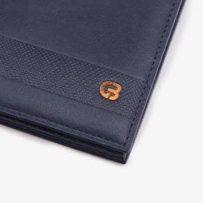 Ví Nam Bỏ Túi Da Thật GENCE C17 Chất Liệu Da Bò Cao Cấp Màu Xanh Navy Dáng Dọc