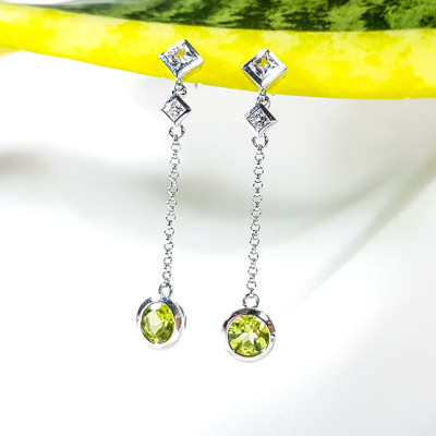 Bông tai đá Peridot LAT.176