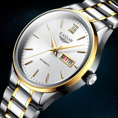 Đồng hồ nam chính hãng Kassaw K883-1 hàng mới 100% ,kính sapphire chống nước,chống xước,máy cơ (Automatic),dây kim loại thép không gỉ 316L ,kiểu dáng đơn giản ,size mặt to 42mm
