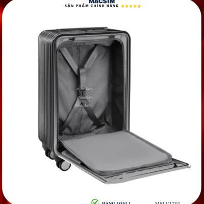 Vali hợp kim nhôm cao cấp Macsim MSLV1701 cỡ 20 inches màu ghi hàng loại 1