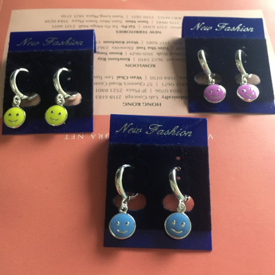 Bông tai bạc trẻ em bạc Ý S925 Bạc Xinh Huệ Ngân - Mặt cười xinh RYE140740