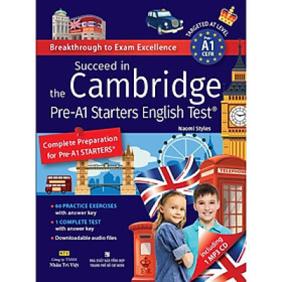 Sách - Succeed In The Cambridge Pre-A1 Starters English Test (Kèm 1 Đĩa MP3) - Nhân Trí Việt