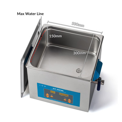 Bể rửa siêu âm Gtsonic VGT-2013QTD, 13L giúp tẩy rửa, làm sạch, vệ sinh, bảo dưỡng các vật dụng phòng thí nghiệm, công nghiệp cơ khí, dụng cụ nha khoa/y tế, dung cụ gia đình, trang sức, đồng hồ – Hàng Chính Hãng