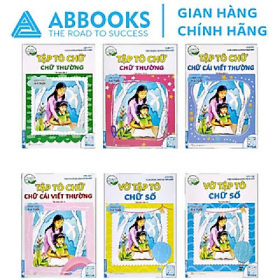 Sách - Tủ sách chồi non chăm học - Vở ô ly tập tô chữ - Bộ 6 Cuốn